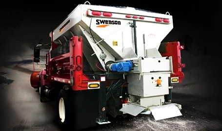 SWENSON LARGE SAND & SALT SPREADER: VBEL ELECTRIC V-BOX